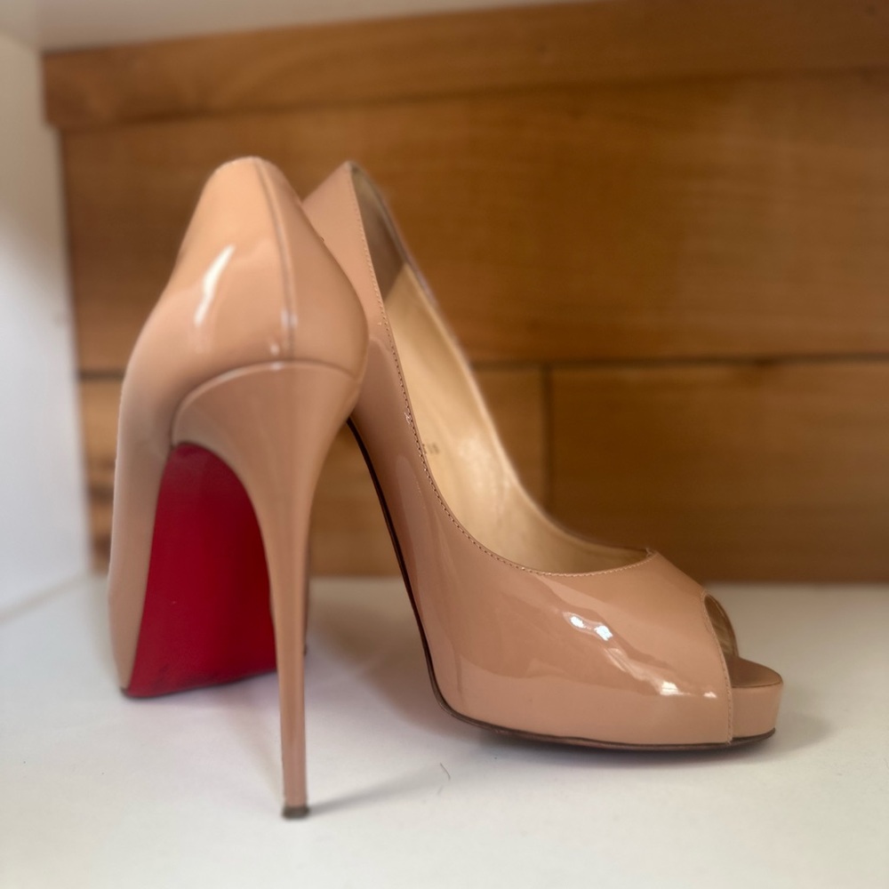 Christian Louboutin Very New Privé size 39, nude color peep toe - Picture 7 of 13